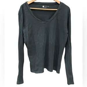 Gap Black My Favorite Tee Long Sleeve V-Neck Size XL